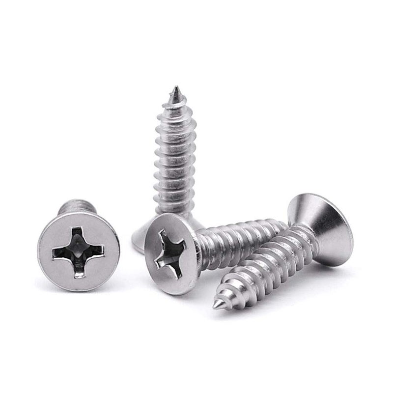 EASTLO #8 x 3/4" (100 pcs) Flat Head Sheet Metal Screws, 304 Stainless Steel (18-8), Phillips Drive, Self Tapping, Corrosion Resistant Screws for Wood, Sheet Metal and More - Image 1